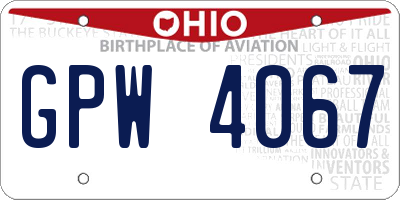 OH license plate GPW4067