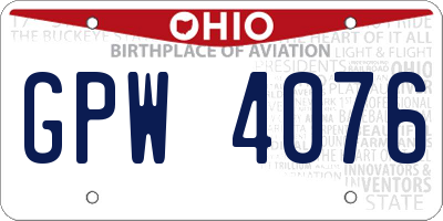 OH license plate GPW4076
