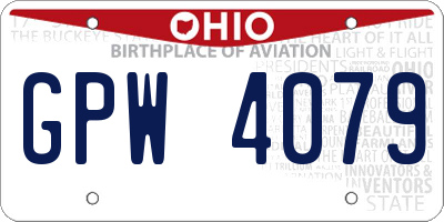 OH license plate GPW4079