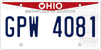 OH license plate GPW4081