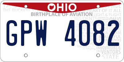 OH license plate GPW4082