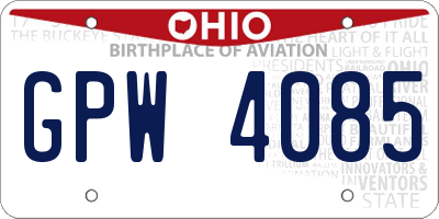 OH license plate GPW4085