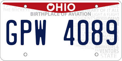 OH license plate GPW4089