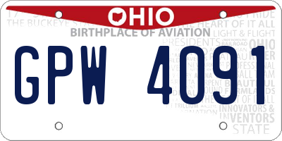 OH license plate GPW4091