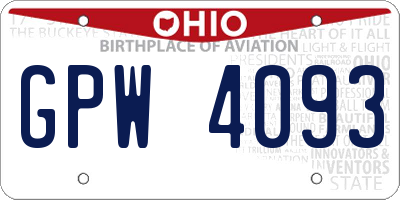 OH license plate GPW4093