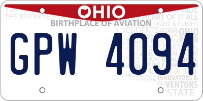 OH license plate GPW4094