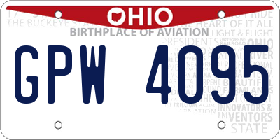 OH license plate GPW4095