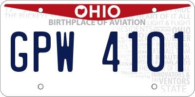 OH license plate GPW4101