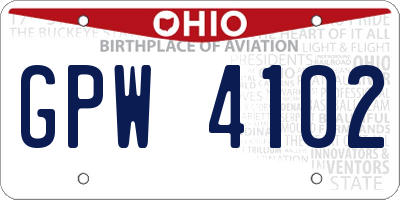 OH license plate GPW4102