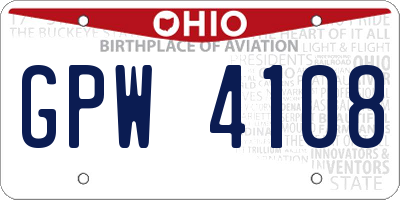 OH license plate GPW4108