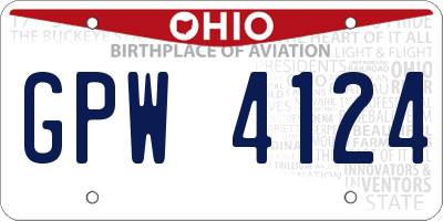 OH license plate GPW4124