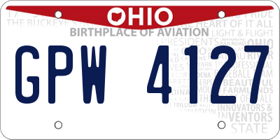 OH license plate GPW4127
