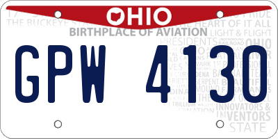 OH license plate GPW4130