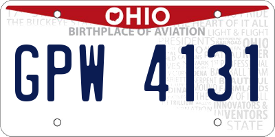 OH license plate GPW4131