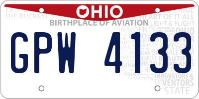 OH license plate GPW4133