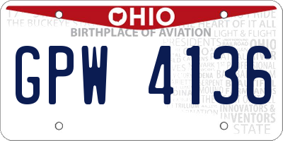 OH license plate GPW4136