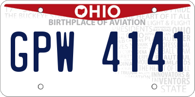 OH license plate GPW4141