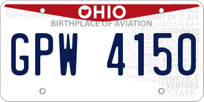 OH license plate GPW4150