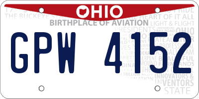 OH license plate GPW4152