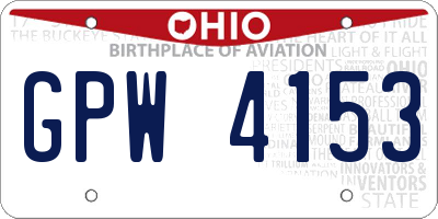 OH license plate GPW4153