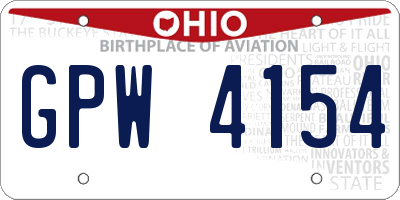 OH license plate GPW4154