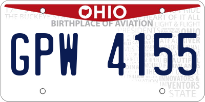 OH license plate GPW4155