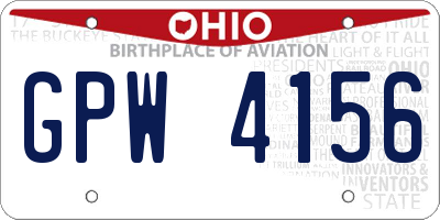 OH license plate GPW4156