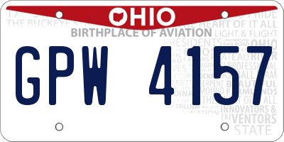 OH license plate GPW4157