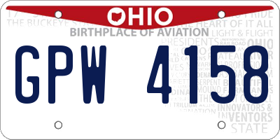 OH license plate GPW4158