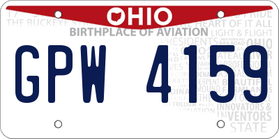 OH license plate GPW4159