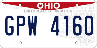 OH license plate GPW4160