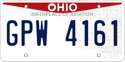 OH license plate GPW4161