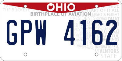 OH license plate GPW4162