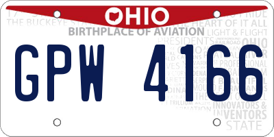 OH license plate GPW4166