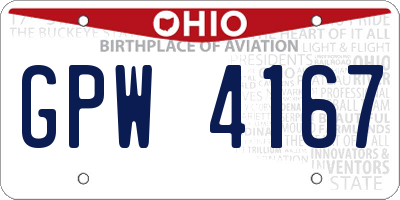OH license plate GPW4167