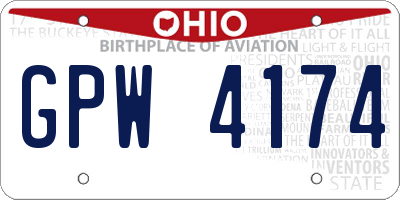 OH license plate GPW4174