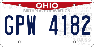 OH license plate GPW4182