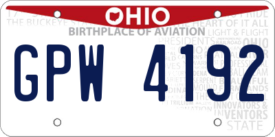 OH license plate GPW4192