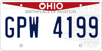 OH license plate GPW4199