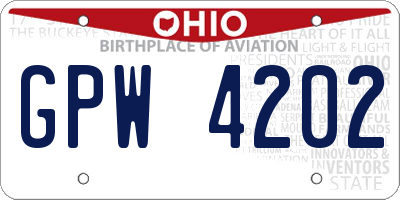 OH license plate GPW4202
