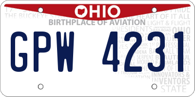 OH license plate GPW4231