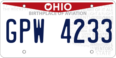 OH license plate GPW4233