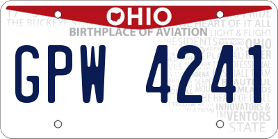 OH license plate GPW4241