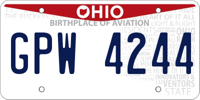 OH license plate GPW4244