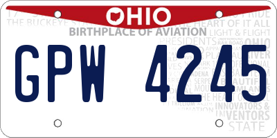 OH license plate GPW4245