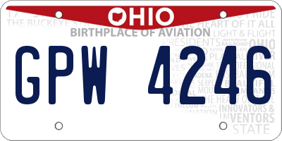 OH license plate GPW4246