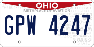 OH license plate GPW4247