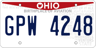 OH license plate GPW4248