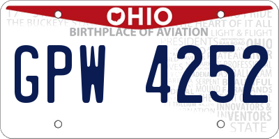 OH license plate GPW4252
