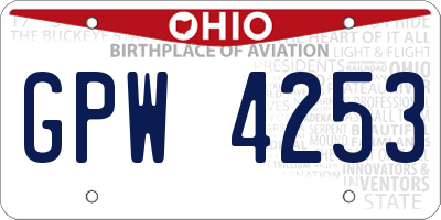 OH license plate GPW4253